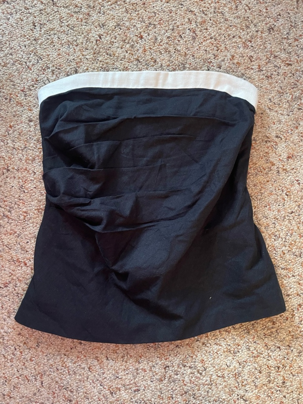 Abercrombie & Fitch Black Tube Top with Ivory Edge